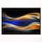 Designart - 3D Gold Blue Wave Design - Abstract Framed Canvas art print